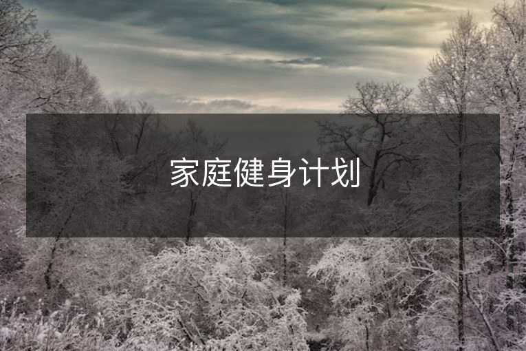 家庭健身计划 家庭健身计划